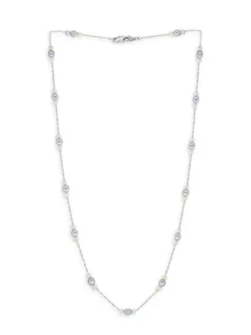 Sterling Silver & Freshwater Pearl Station Necklace